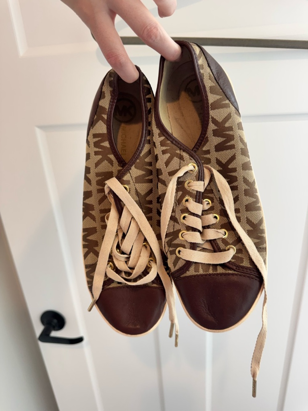 Michael Kors Brown and Tan Casual Logo Sneakers
